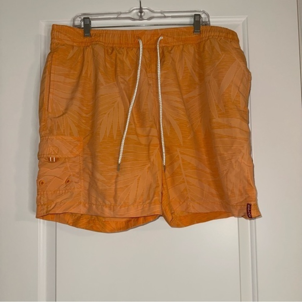 Tommy Bahama Relax Swim Trunks Mens XL Orange Pockets Drawstrings‎